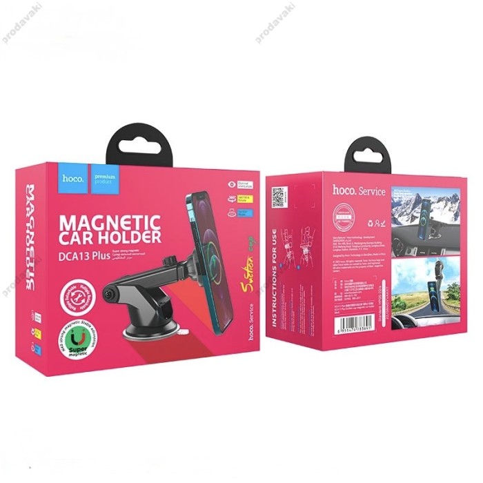 Автомобільний тримач Hoco Dca13 Plus Suction cup magnetic Car holder Black