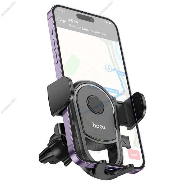 Автомобільний тримач Hoco H6 Grateful one-button Car holder (air outlet) Black