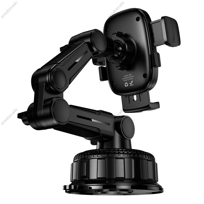 Автомобільний тримач Hoco H89 Crown large suction cup car holder (center console) Black