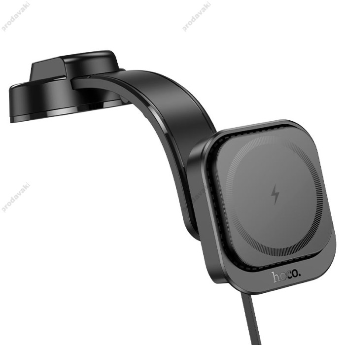 Автомобільний тримач Hoco HW24 might retractable magnetic wireless (cente concole) 15W 4.5-7" Black