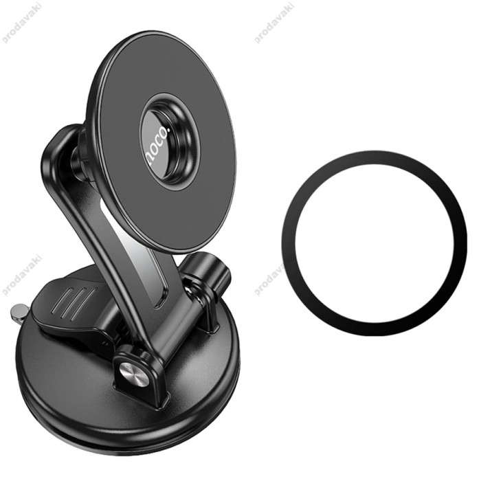 Автомобільний тримач Hoco CA113 Excelle center console RING magnetic Car holder Black
