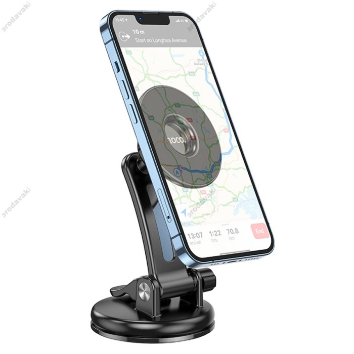 Автомобільний тримач Hoco CA113 Excelle center console RING magnetic Car holder Black