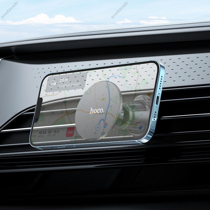 Автомобільний тримач Hoco H12 Fine jade ring magnetic car holder (air outlet) Black