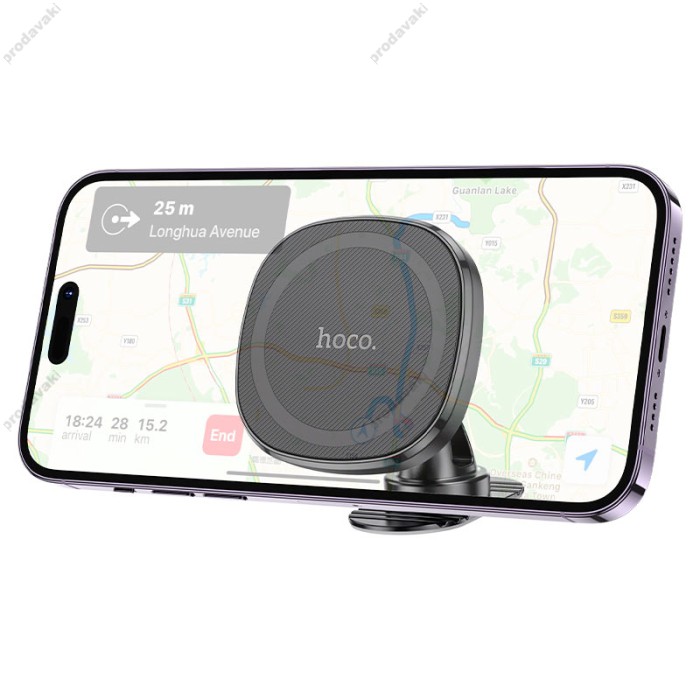 Автомобільний тримач Hoco H35 Cheetah magnetic ring car holder (center console) Black