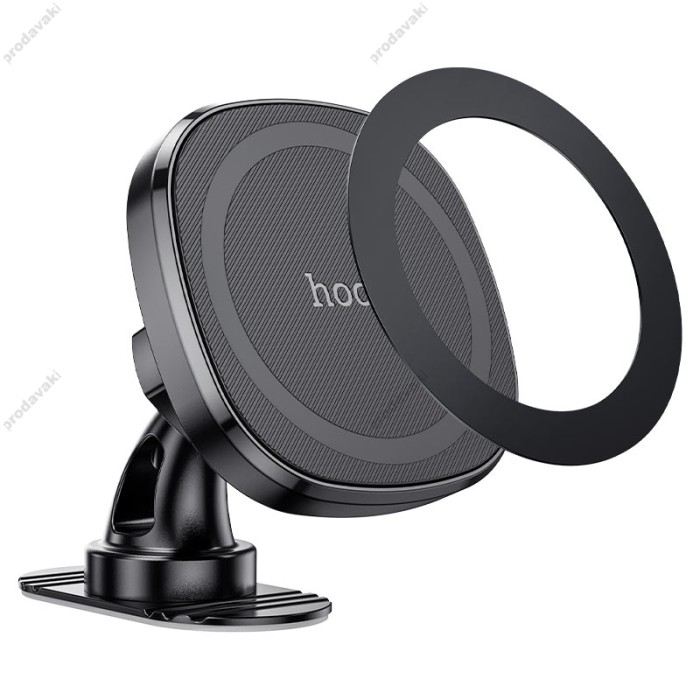 Автомобільний тримач Hoco H35 Cheetah magnetic ring car holder (center console) Black