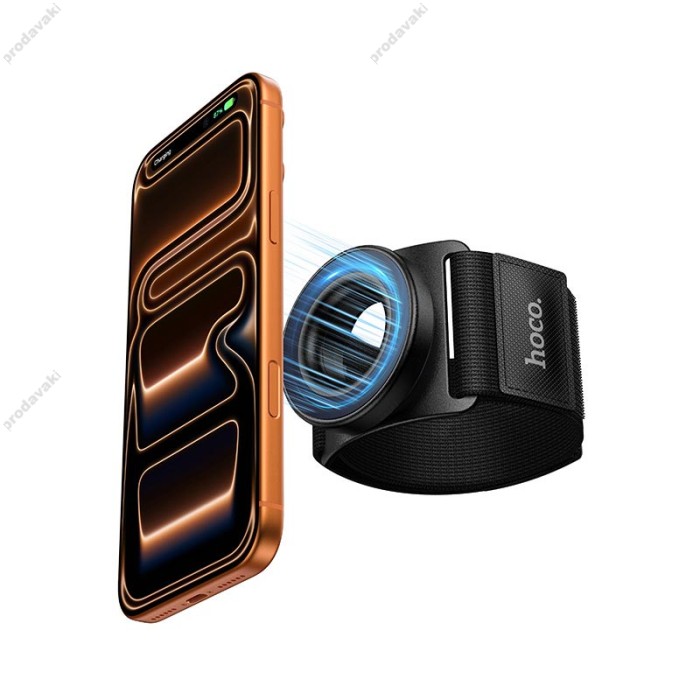 Тримач на руку магнітний для телефону Hoco GT20 wrist armband magnetic mobile phone holder Black