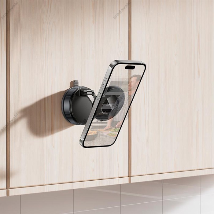 Автомобільний тримач Hoco H86 Dragon manual suction cup magnetic holder Black