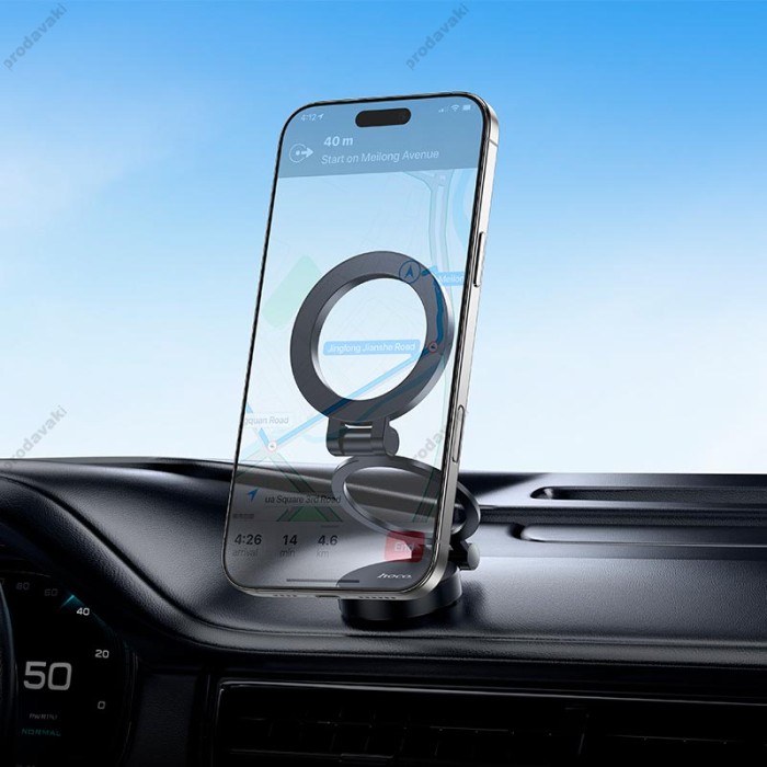 Автомобільний тримач Hoco H98 Rider folding Ring Magnetic Car holder Black