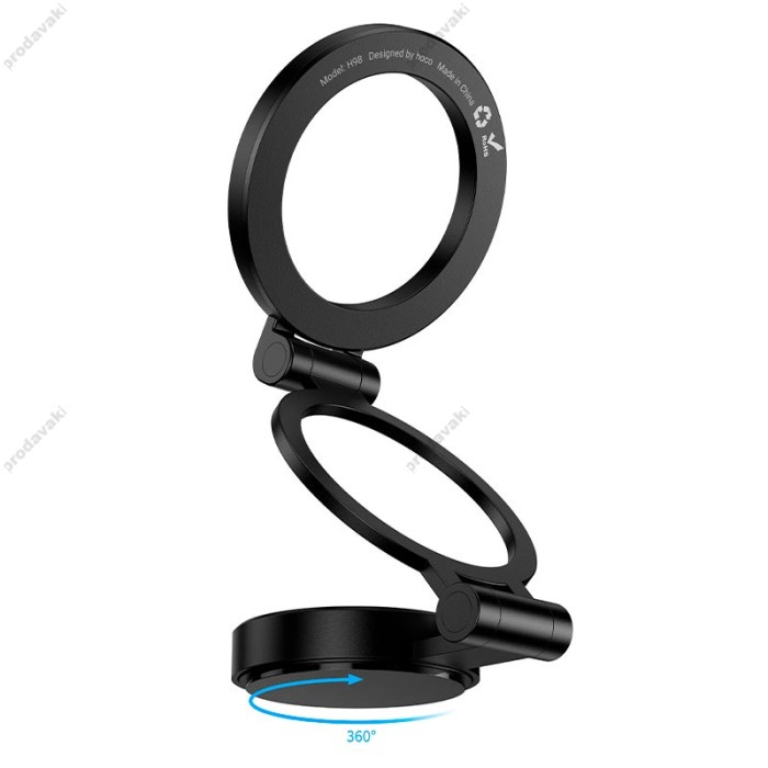 Автомобільний тримач Hoco H98 Rider folding Ring Magnetic Car holder Black