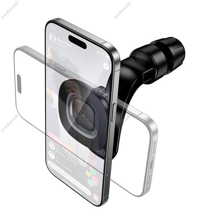 Автомобільний тримач на підголівник Hoco H99 Crown magnetic car holder (headrest) Black
