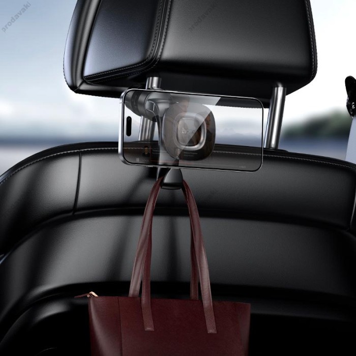 Автомобільний тримач на підголівник Hoco H99 Crown magnetic car holder (headrest) Black
