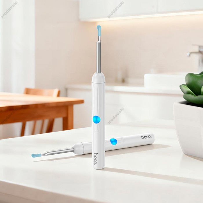 Вушна щітка з камерою Hoco HP65 Ears cleaning tool with camera Wi-Fi App White