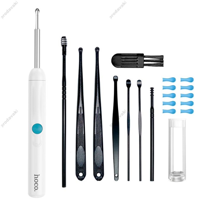 Вушна щітка з камерою Hoco HP65 Ears cleaning tool with camera Wi-Fi App White