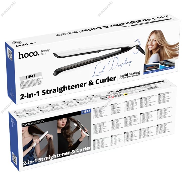 Плойка для волосся Hoco HP47 Explicit Dual-function hair styler White