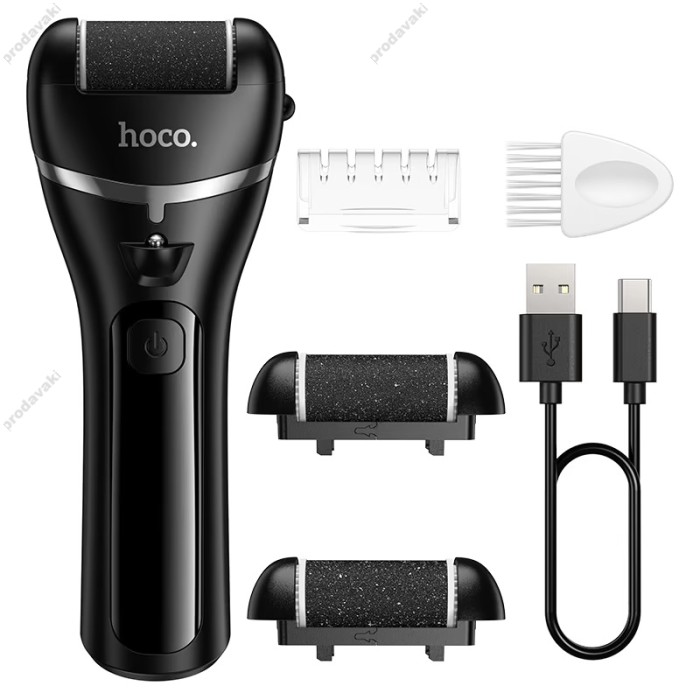 Електрична пемза для ніг Hoco HP90 electric foot dermabrasion device Black
