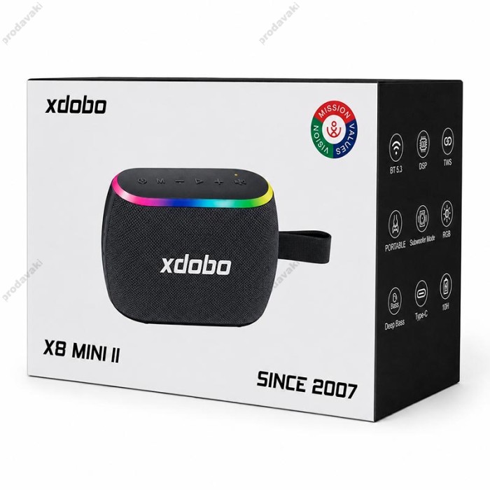 Портативна колонка Bluetooth Xdobo X8 Mini II IPX6 BT5.3 30W Black
