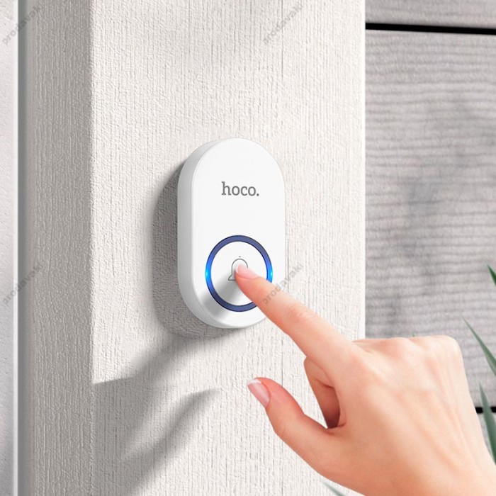 Дверний дзвоник HOCO HI25 wireless doorbell 6 month 20m White