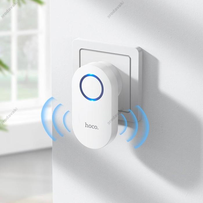 Дверний дзвоник HOCO HI25 wireless doorbell 6 month 20m White