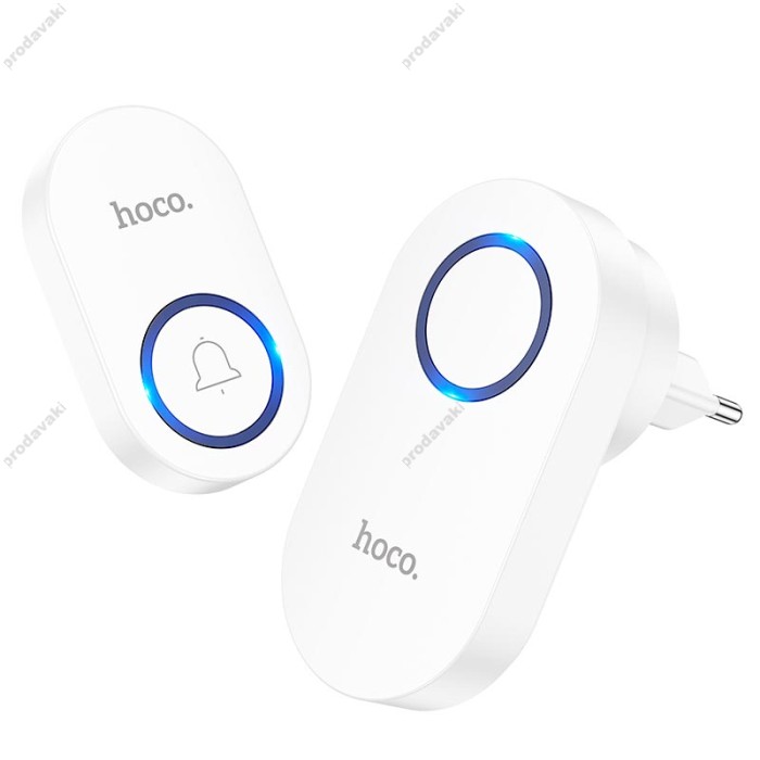 Дверний дзвоник HOCO HI25 wireless doorbell 6 month 20m White