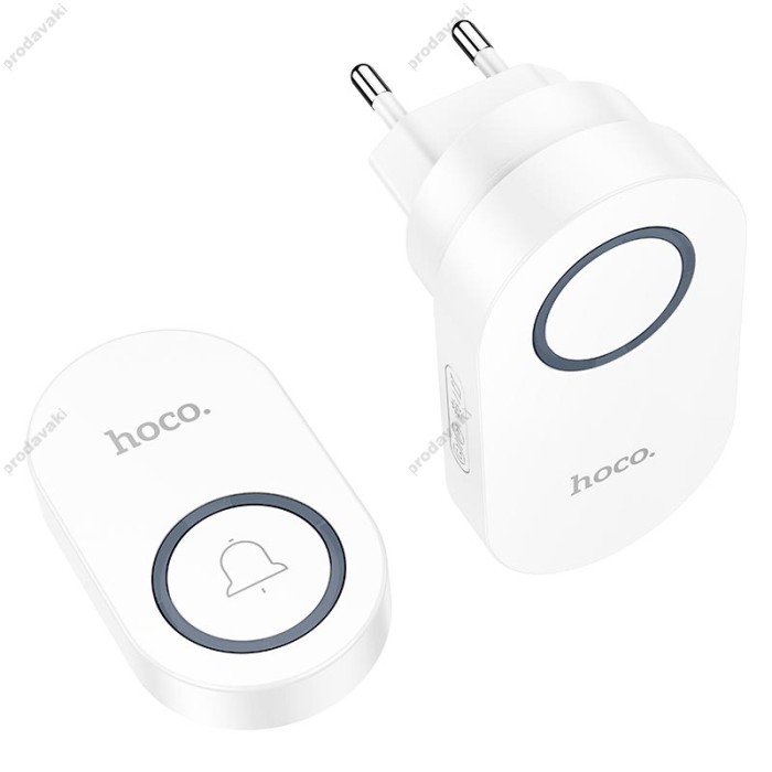 Дверний дзвоник HOCO HI25 wireless doorbell 6 month 20m White