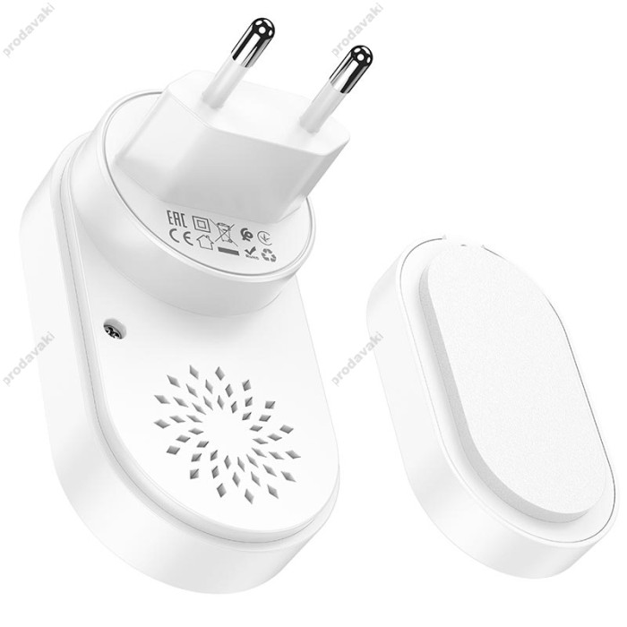 Дверний дзвоник HOCO HI25 wireless doorbell 6 month 20m White