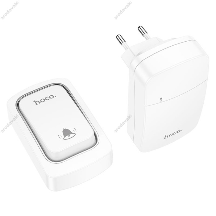 Дверний дзвоник HOCO HI26 self-powered wireless doorbell 20M White