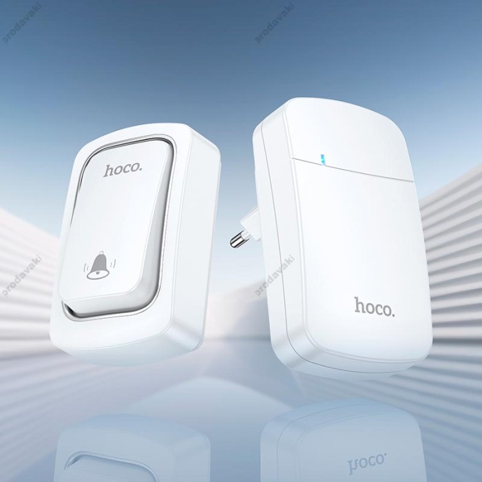 Дверний дзвоник HOCO HI26 self-powered wireless doorbell 20M White