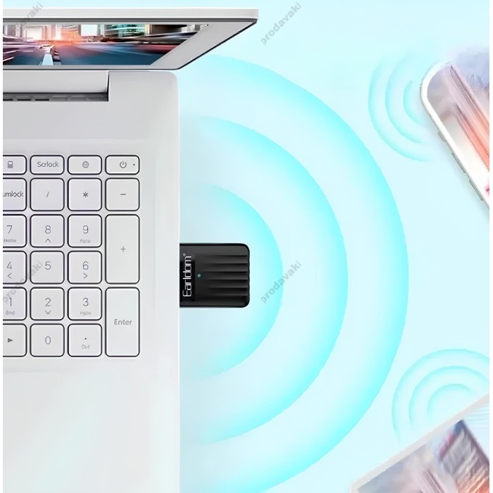 Бездротовий WiFi Адаптер Wireless Adapter Earldom ET-WF01 Black