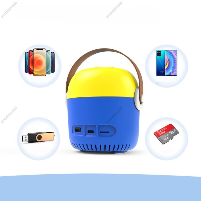 Портативний міні проектор для дітей CH Minion Android IOS TF/USB 24-60"
