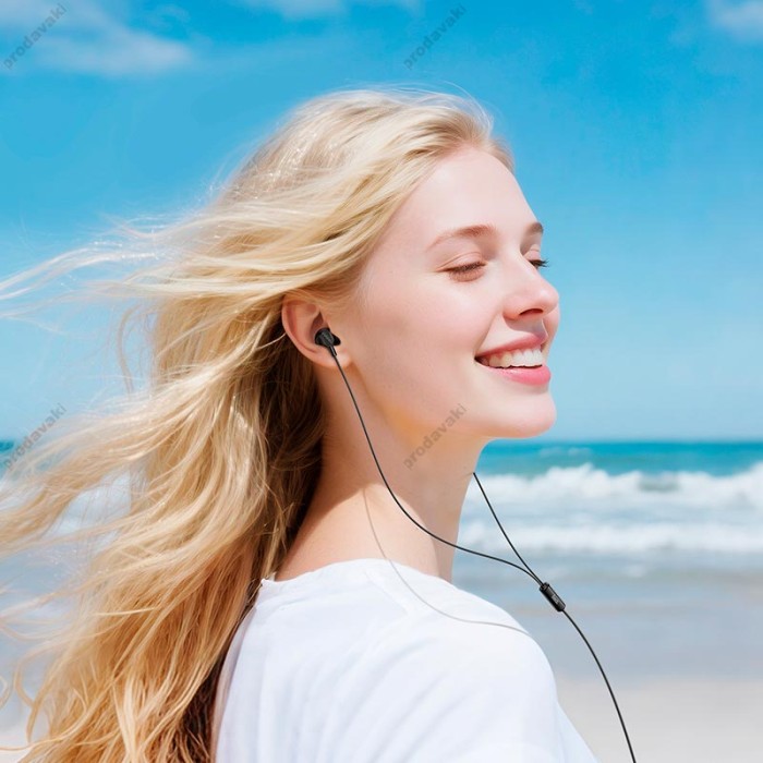 Дротові навушники HOCO M117 Victory universal earphones with microphone 3.5mm Black