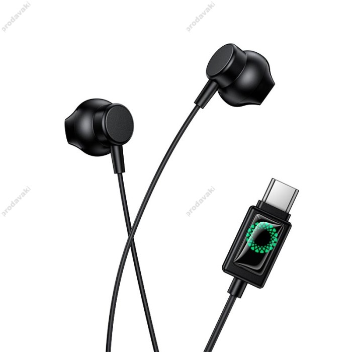 Дротові навушники HOCO M118 Column universal digital earphones with microphone Type-C Black