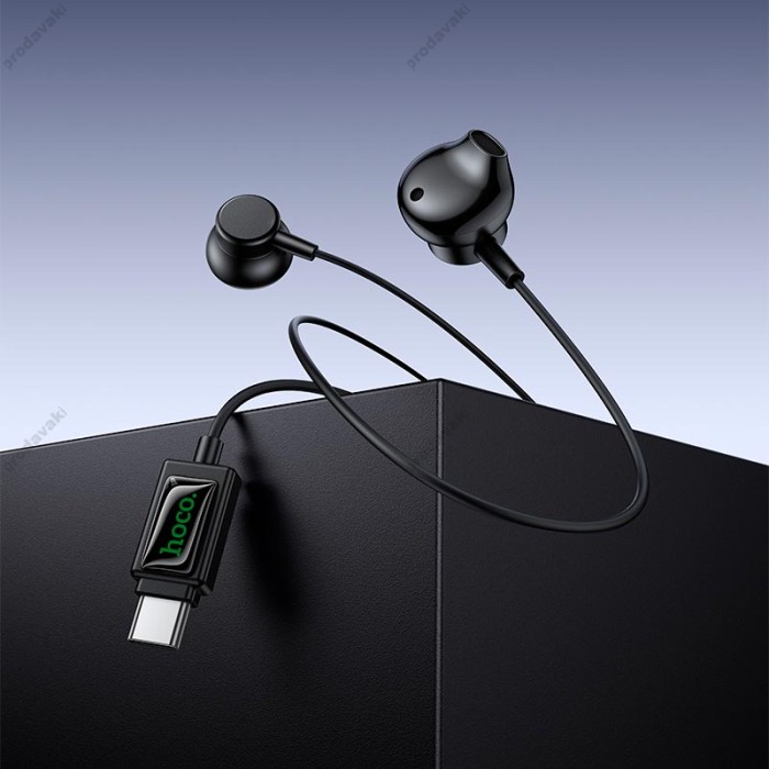 Дротові навушники HOCO M118 Column universal digital earphones with microphone Type-C Black