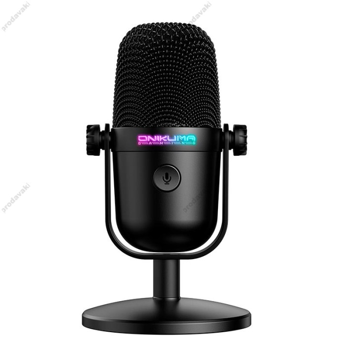 Мікрофон провідний настільний Onikuma M830 Condenser Gaming Microphone USB, RGB Black