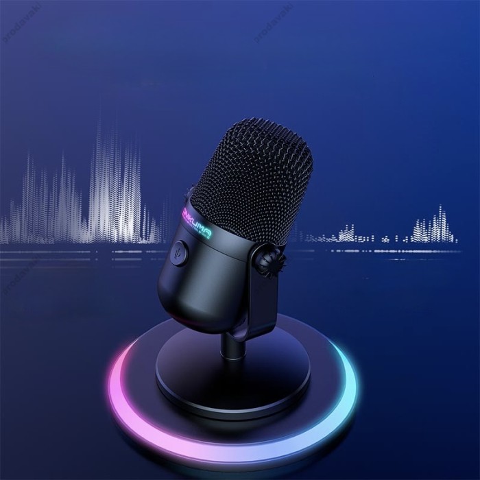 Мікрофон провідний настільний Onikuma M830 Condenser Gaming Microphone USB, RGB Black