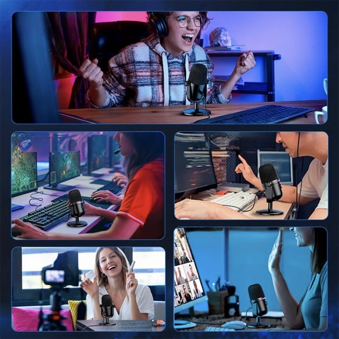 Мікрофон провідний настільний Onikuma M830 Condenser Gaming Microphone USB, RGB Black