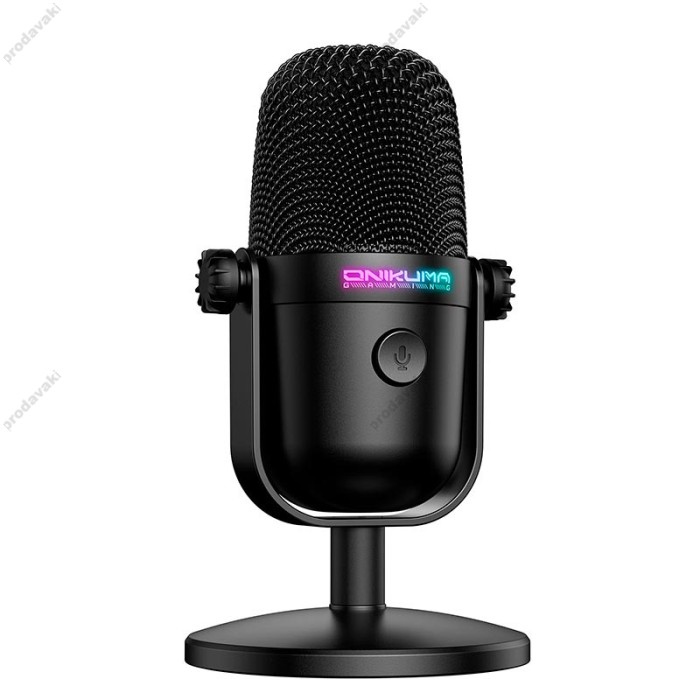 Мікрофон провідний настільний Onikuma M830 Condenser Gaming Microphone USB, RGB Black