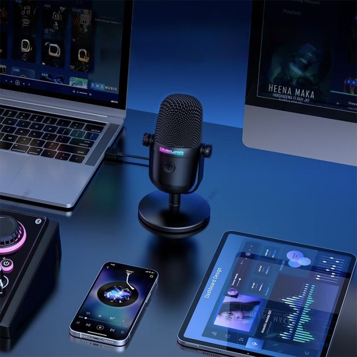 Мікрофон провідний настільний Onikuma M830 Condenser Gaming Microphone USB, RGB Black