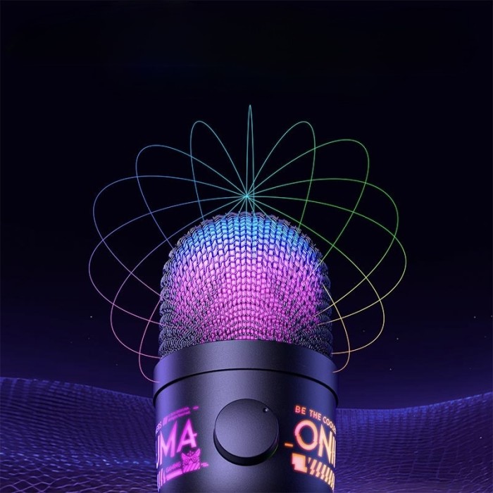Мікрофон провідний настільний Onikuma M930 RGB microphone USB 1.8m Black