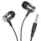 Дротові навушники BOROFONE BM75 Platinum metal universal earphones with microphone 3.5mm Grey