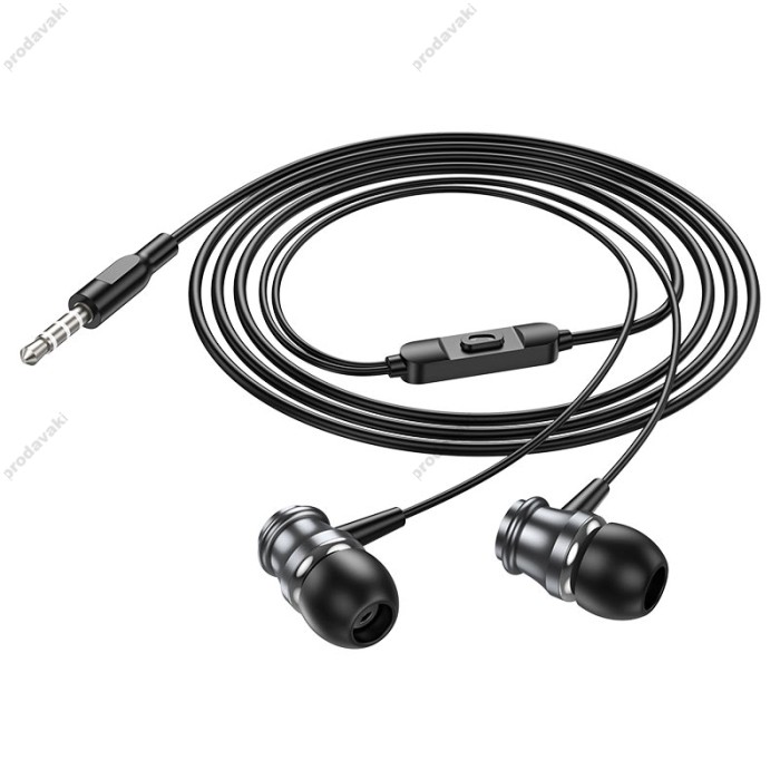 Дротові навушники BOROFONE BM75 Platinum metal universal earphones with microphone 3.5mm Grey