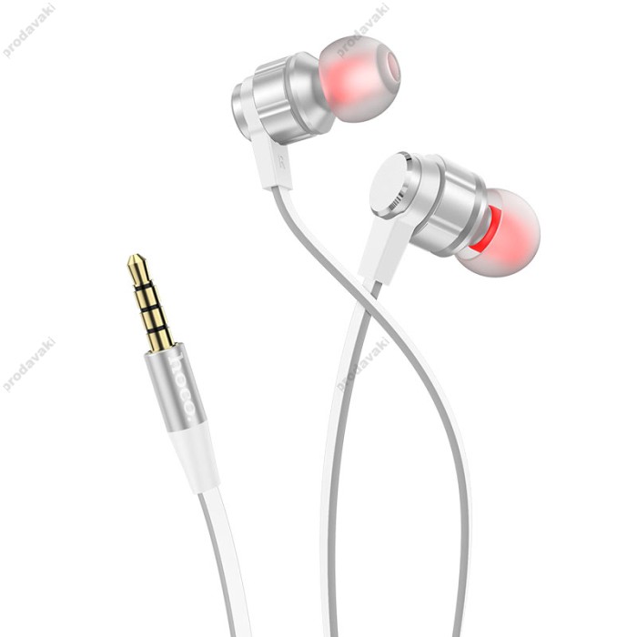 Дротові навушники HOCO M85 Platinum sound universal earphone with mic 3.5mm Silver