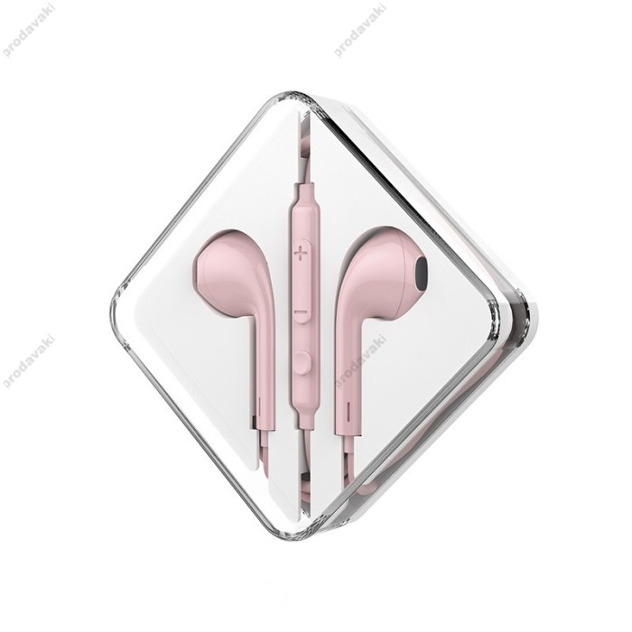 Дротові навушники HOCO M55 Memory sound wire control earphones with mic Pink