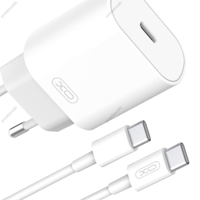 Мережевий зарядний пристрій XO L91 Fast Charger with Type-C cable 25W White