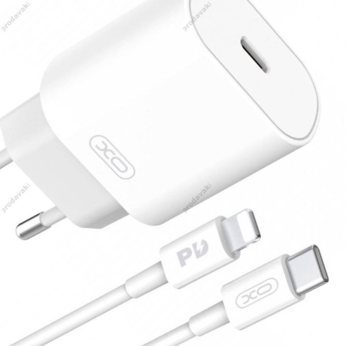 Мережевий зарядний пристрій XO L91 fast charger with Lightning cable 25W White