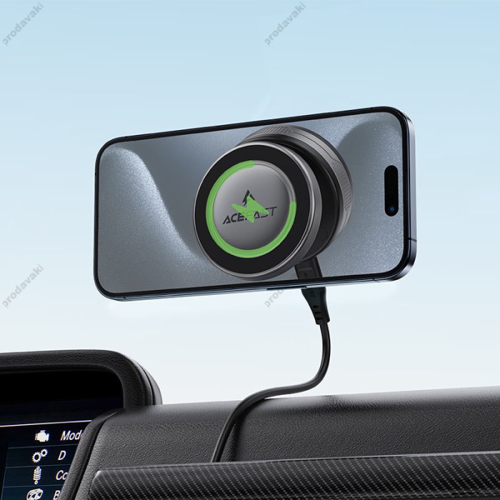Автомобільний тримач ACEFAST E29 electric Suction cup magnetic wireless charging holder Grey