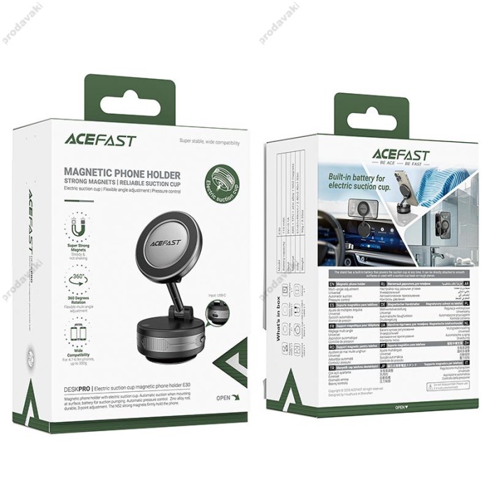Автомобільний тримач ACEFAST E30 Electric Suction cup magnetic Phone holder Grey