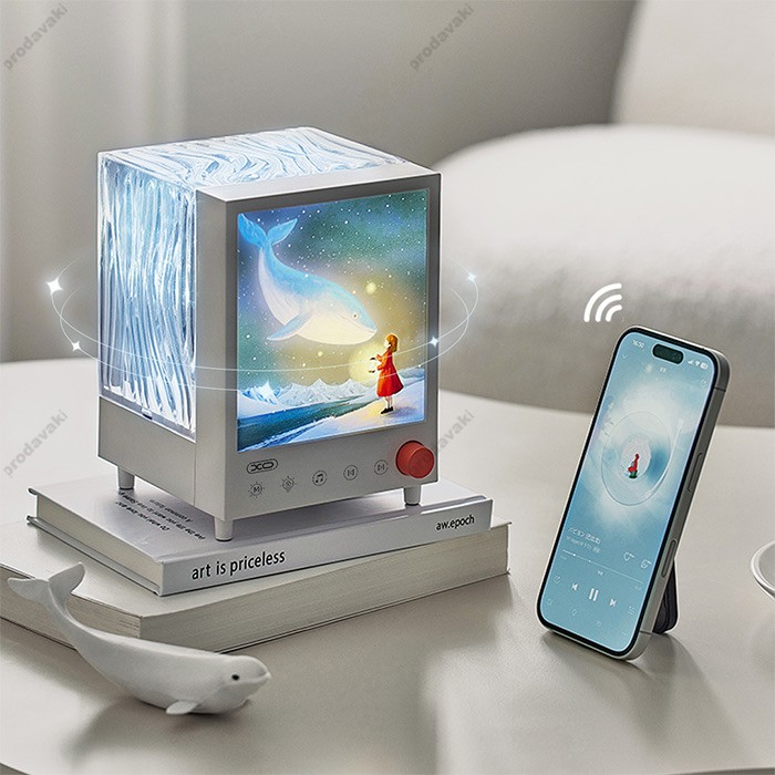 Портативна колонка Bluetooth XO OZ14 Aurora Projection Ambient Light + Speaker 5W White