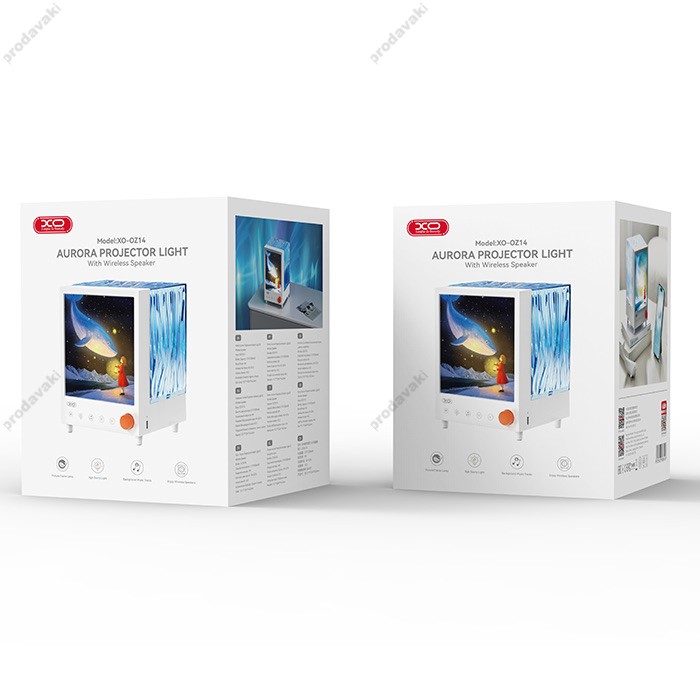 Портативна колонка Bluetooth XO OZ14 Aurora Projection Ambient Light + Speaker 5W White