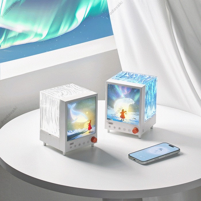 Портативна колонка Bluetooth XO OZ14 Aurora Projection Ambient Light + Speaker 5W White