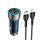 Автомобільний зарядний пристрій Hoco NZ8 Sprinter dual port Car charger Type-C Lightning 43W Blue